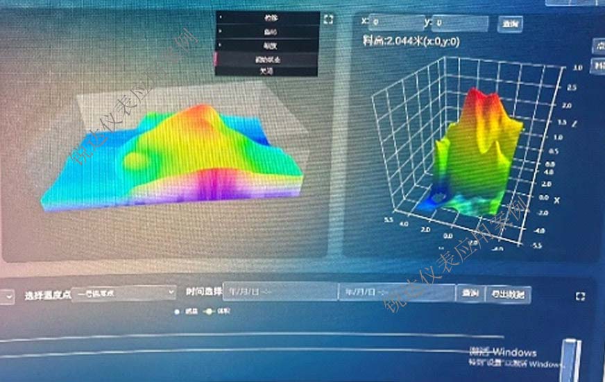 3D雷達(dá)料位計在介質(zhì)庫抓取料料位盤點案例3